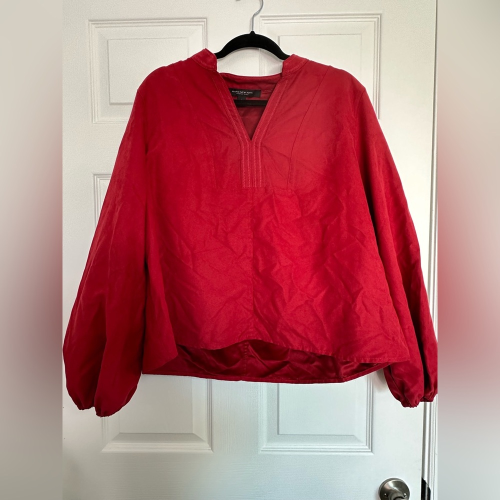 Marc New York Red V-Neck Pullover Top